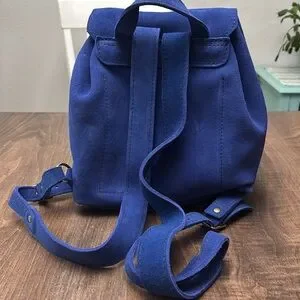 Portland Leather Goods Suede Joni Blue Bucket Backpack! Blue portland leather goods - Gem main image 4